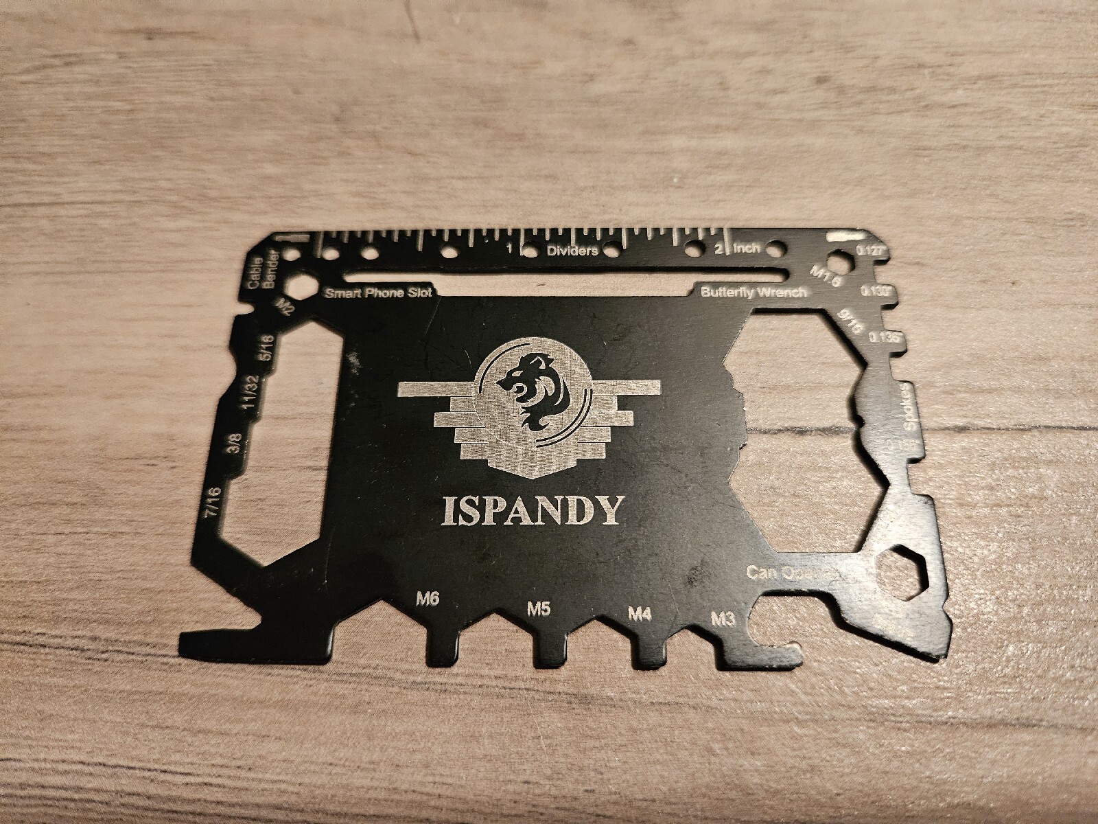 SURVIVALIST STYLE- MULTI USE ISPANDY BRAND- Card tool – Black – COMPACT