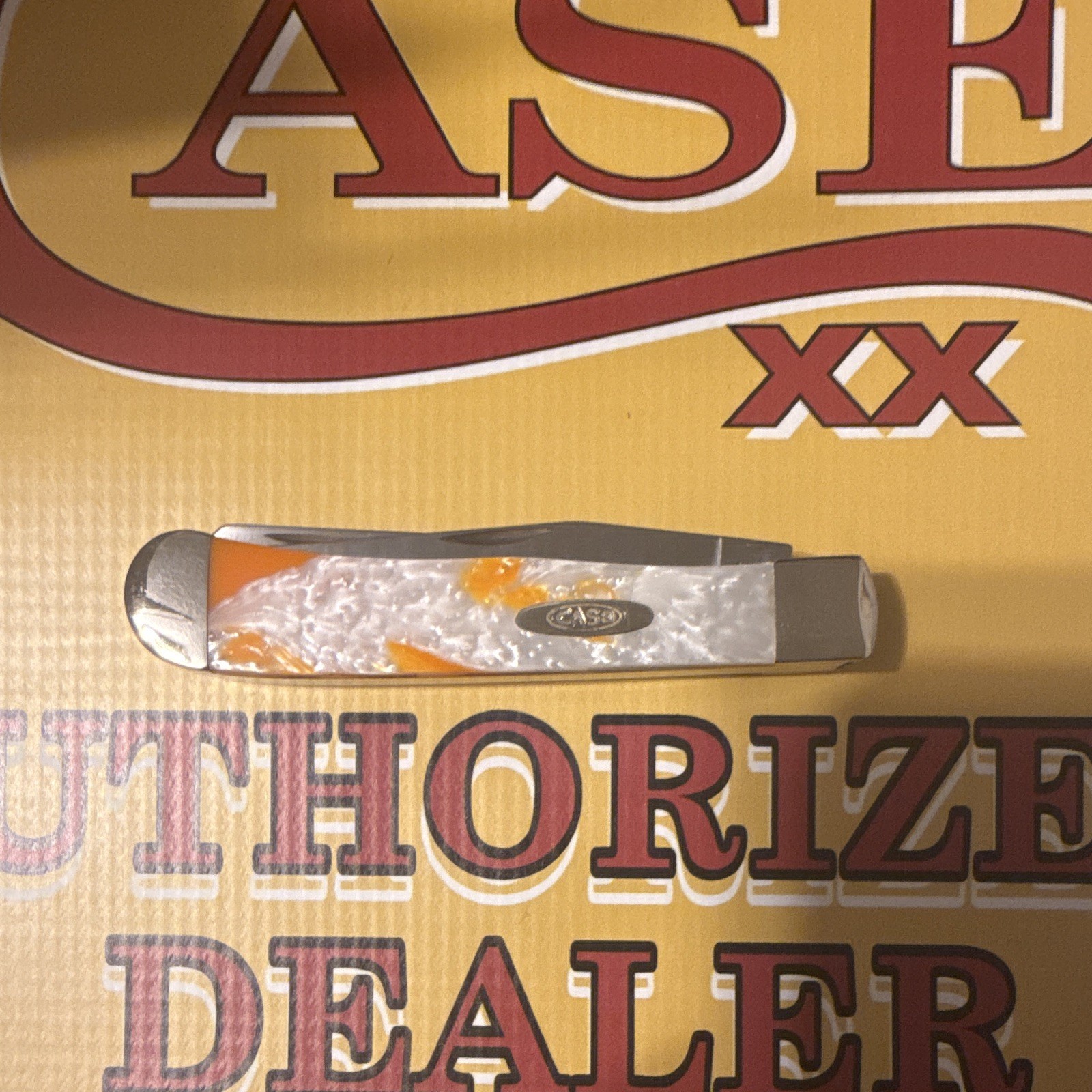 Case XX 9254TN Corelon Pocketknife Orange/White Handle SS 2-Blade Slipjoint