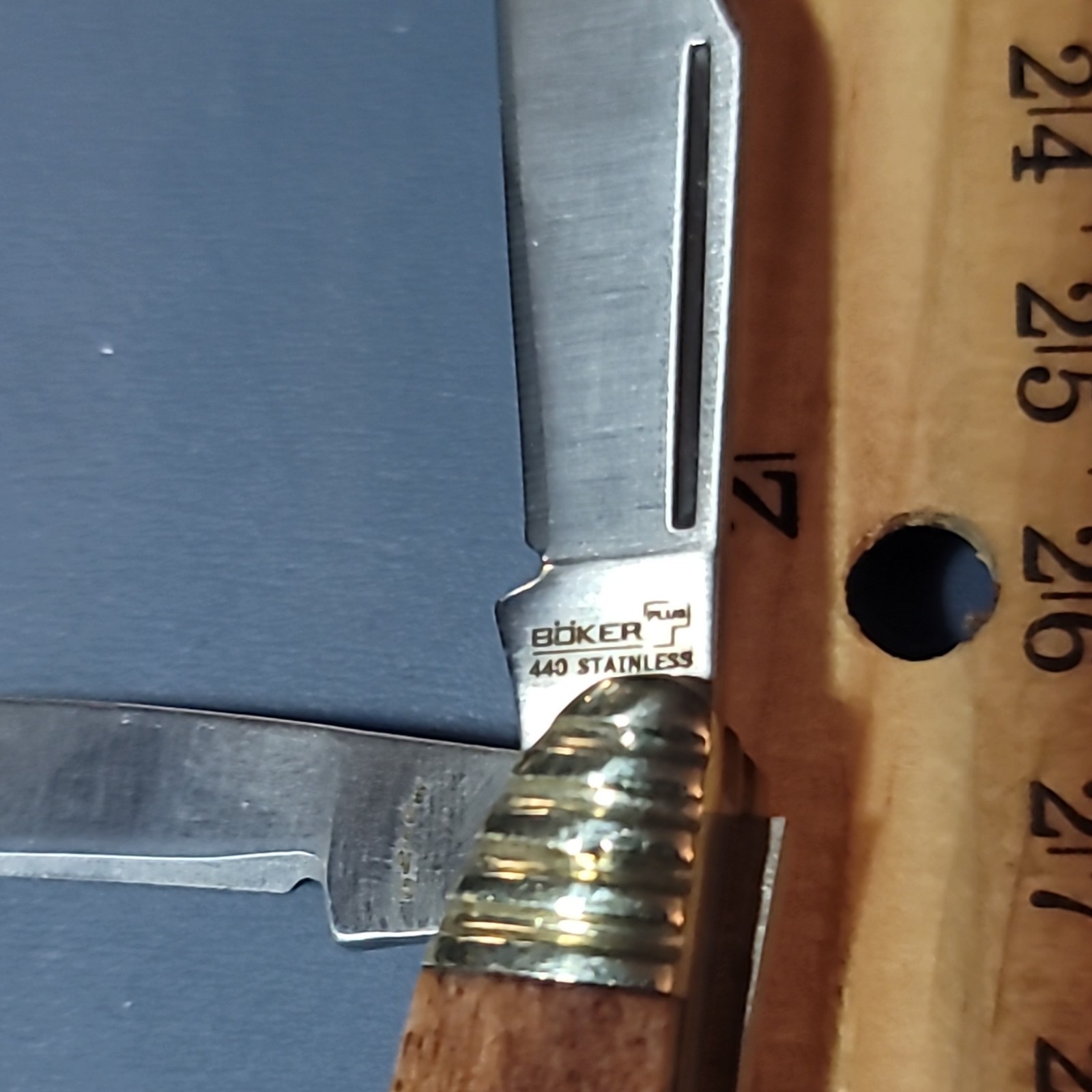 Böker Plus 01BO201 440 Stainless Wood Handle Slipjoint Clip Pen Pocketknife