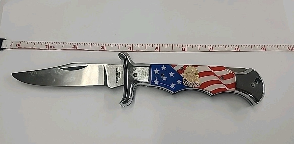 Model 50028 Vintage Fury Folding Knife American Flag Eagle USA