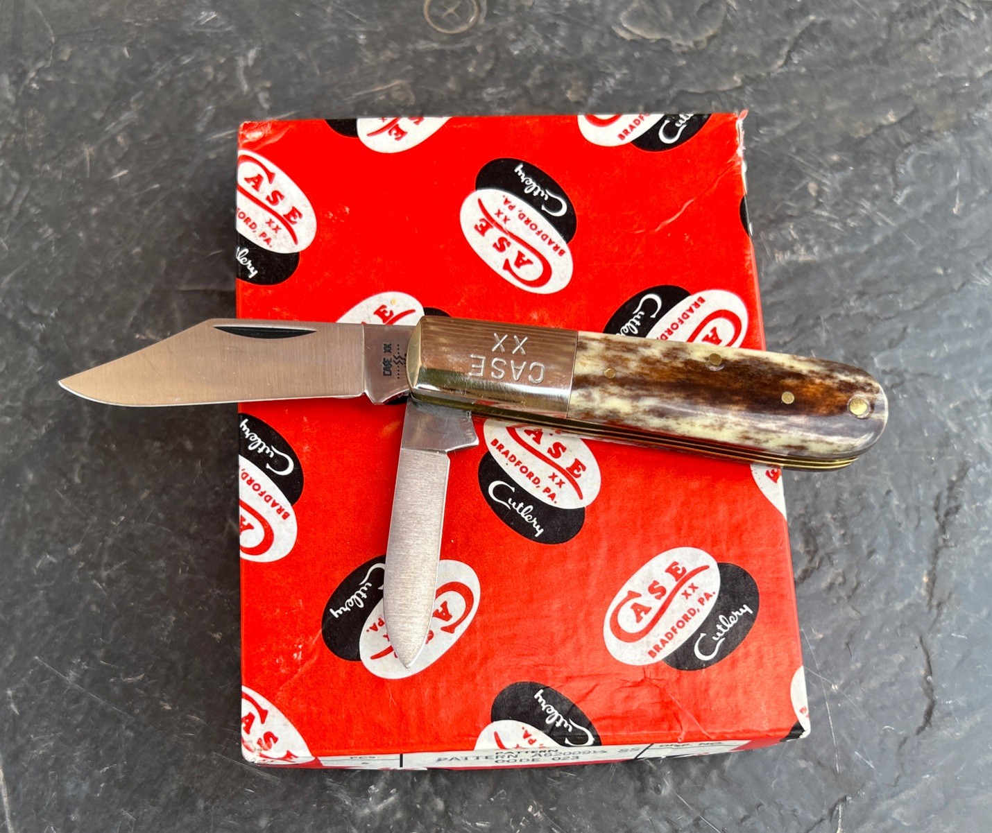 Case 1983 Unused 7-Dot A62009-1/2 Stunning Appaloosa Bone Barlow Knife MINT NOS