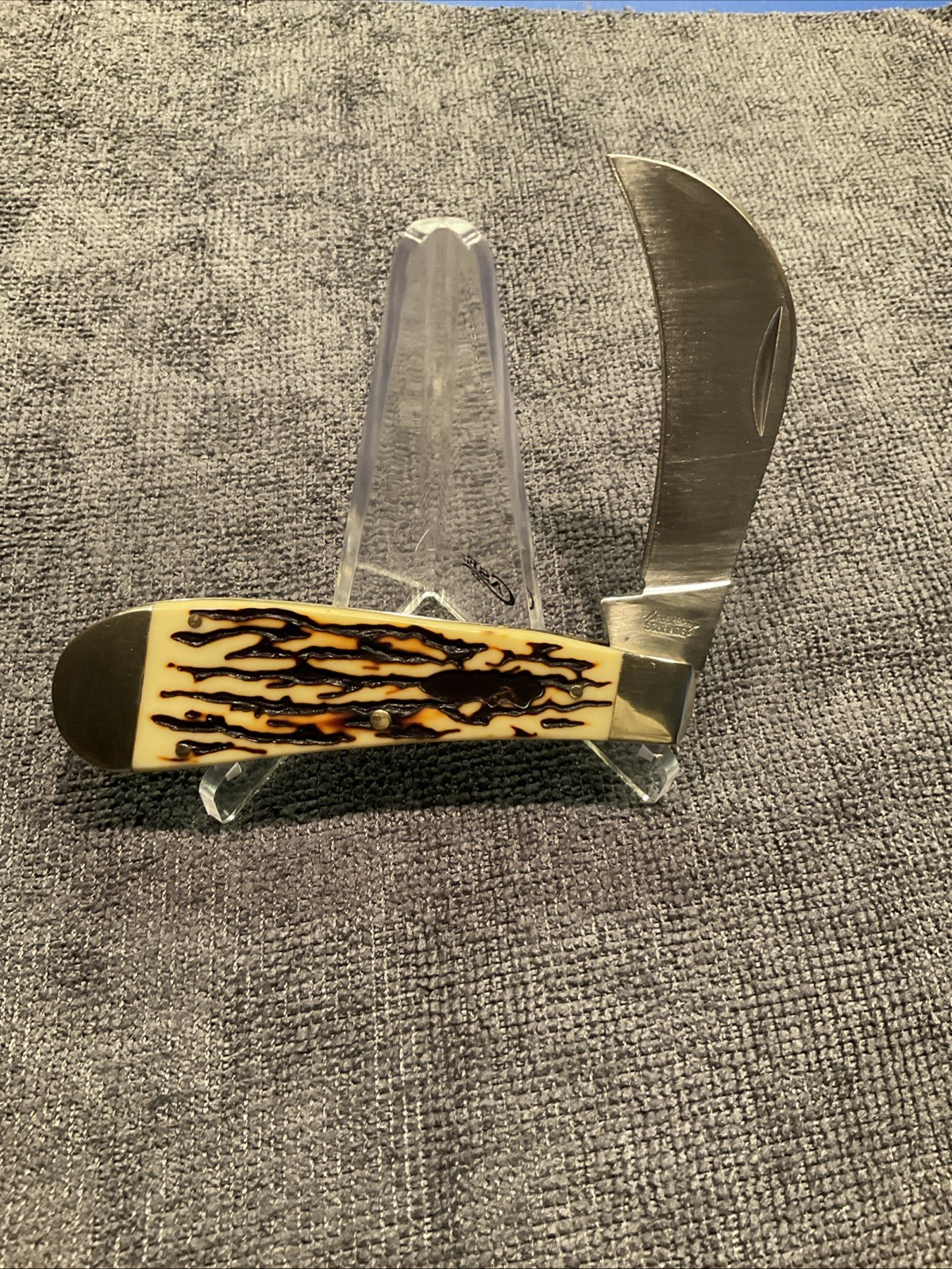 Schrade USA 4” Uncle Henry Hawkbill Pruner Pocket knife Staglon Handle 16UH NEW