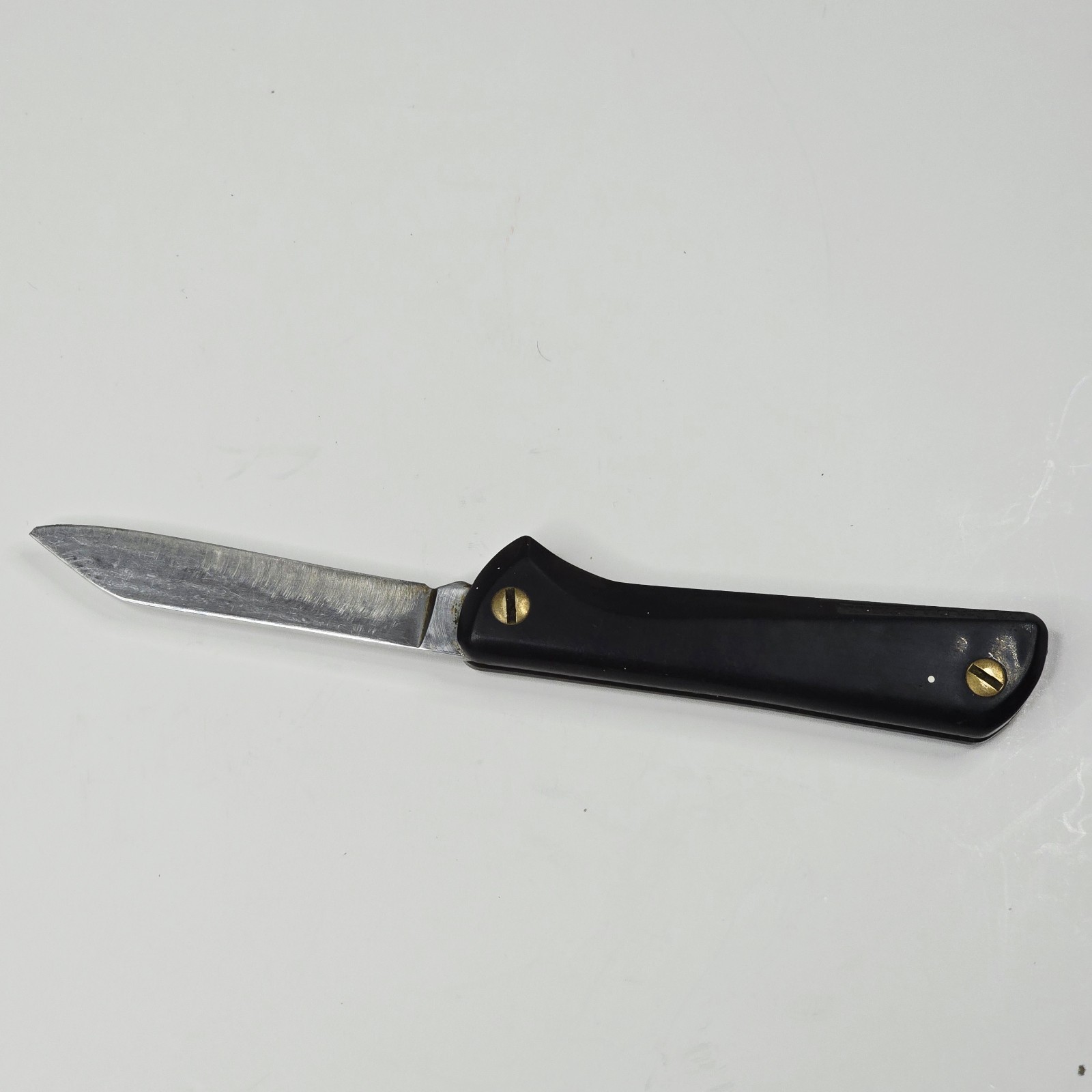 Vintage EKA Sweden Folding Pocket Knife Black Crofton Promotional Advertising