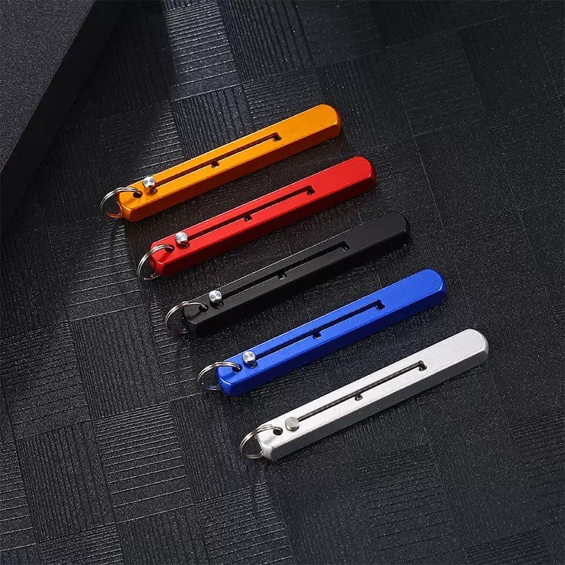 5-pack, 5 colors, titanium alloy Edc retractable toothpicks with push design