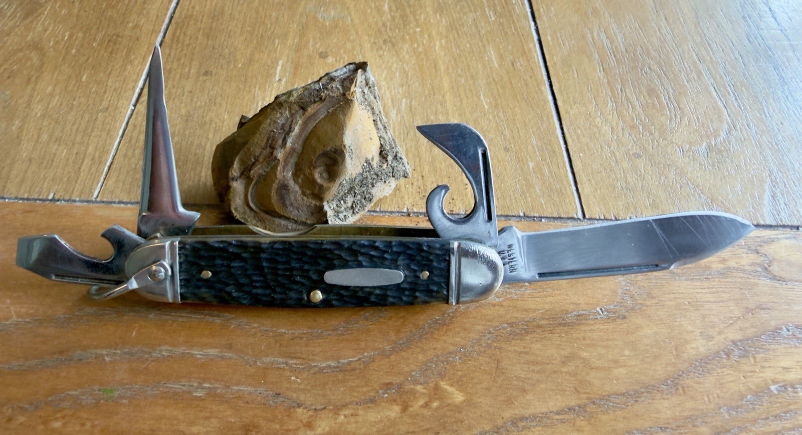 Western USA S-901 Stainless Scout Camp Utility Knife 1961-1977 Vintage