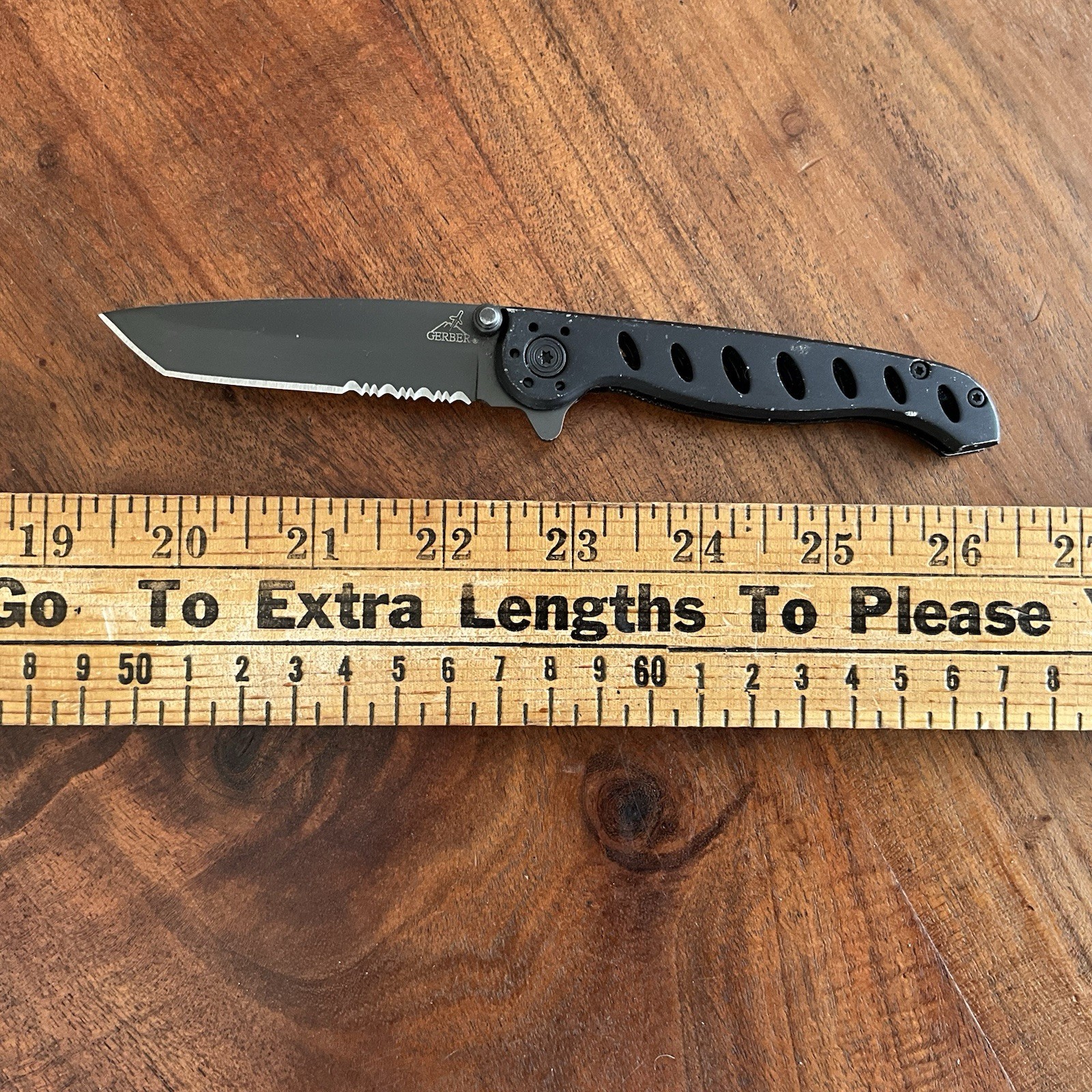 Gerber EVO Mid FLIPPER Opening Pocket Knife Tanto/Serrated Clip