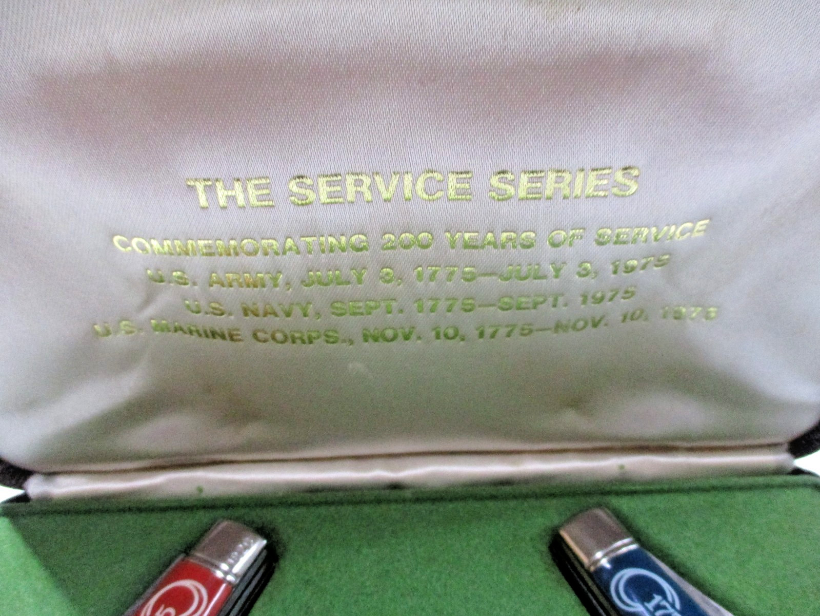 The Service Series Knife Set 1775-1975 With Case US Army, Navy, Marine Corps-USA