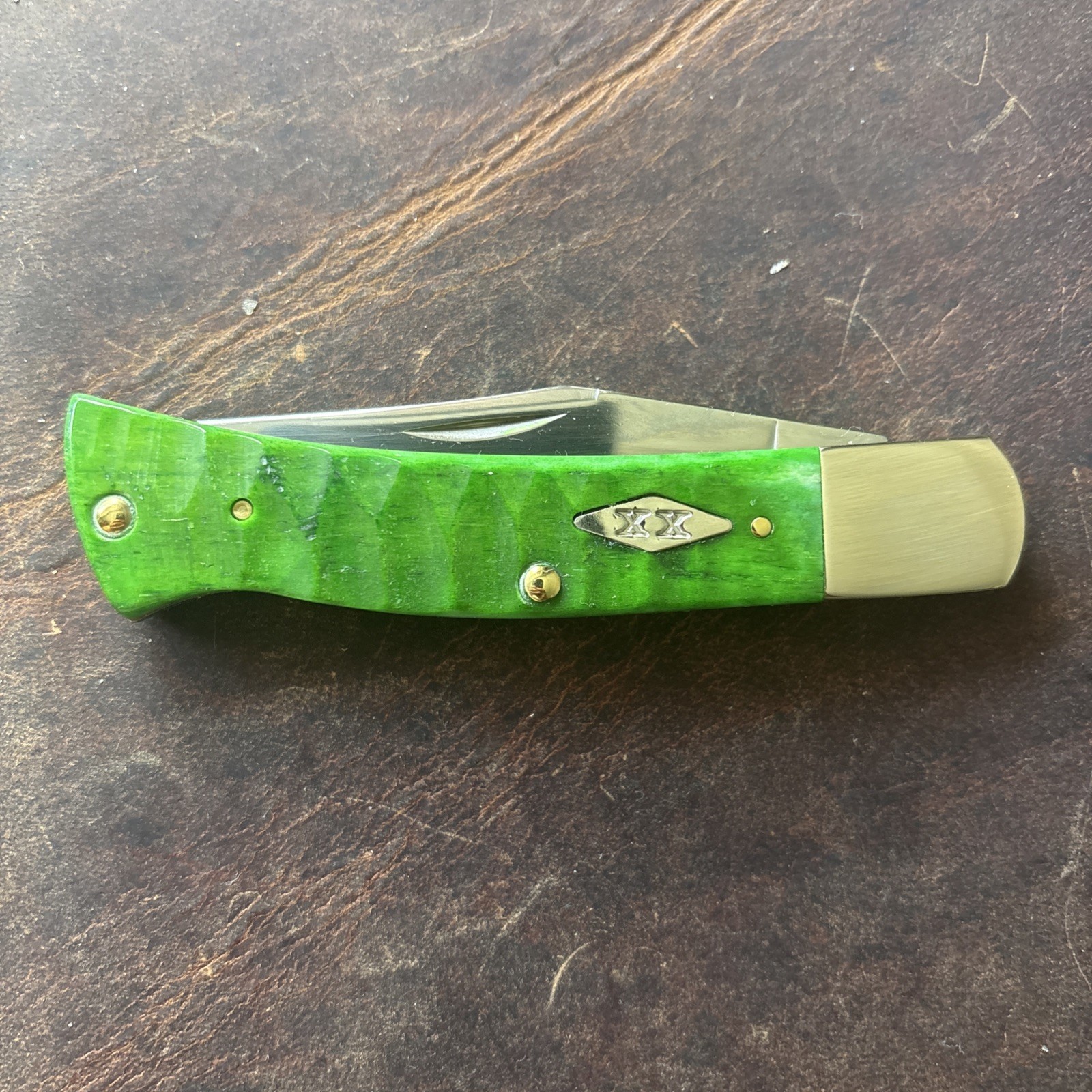 2026 Case Xx Axe Handle Green Bone Gator Jig