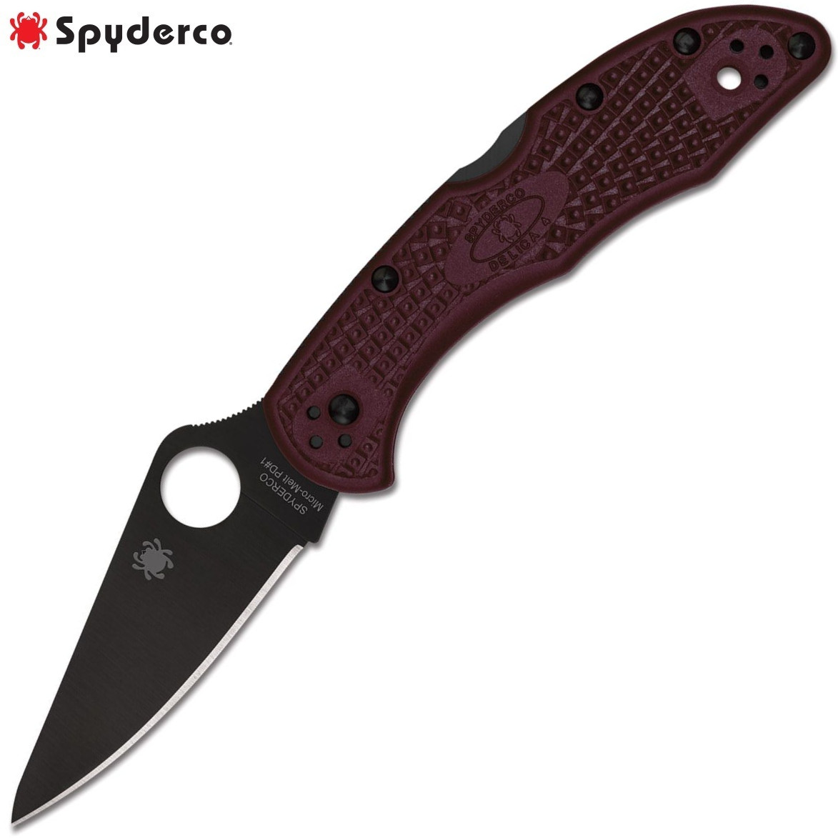 Spyderco Delica 4 SPRINT RUN Micro-Melt PD#1 Black Blade Burgundy FRN C11BGBKP