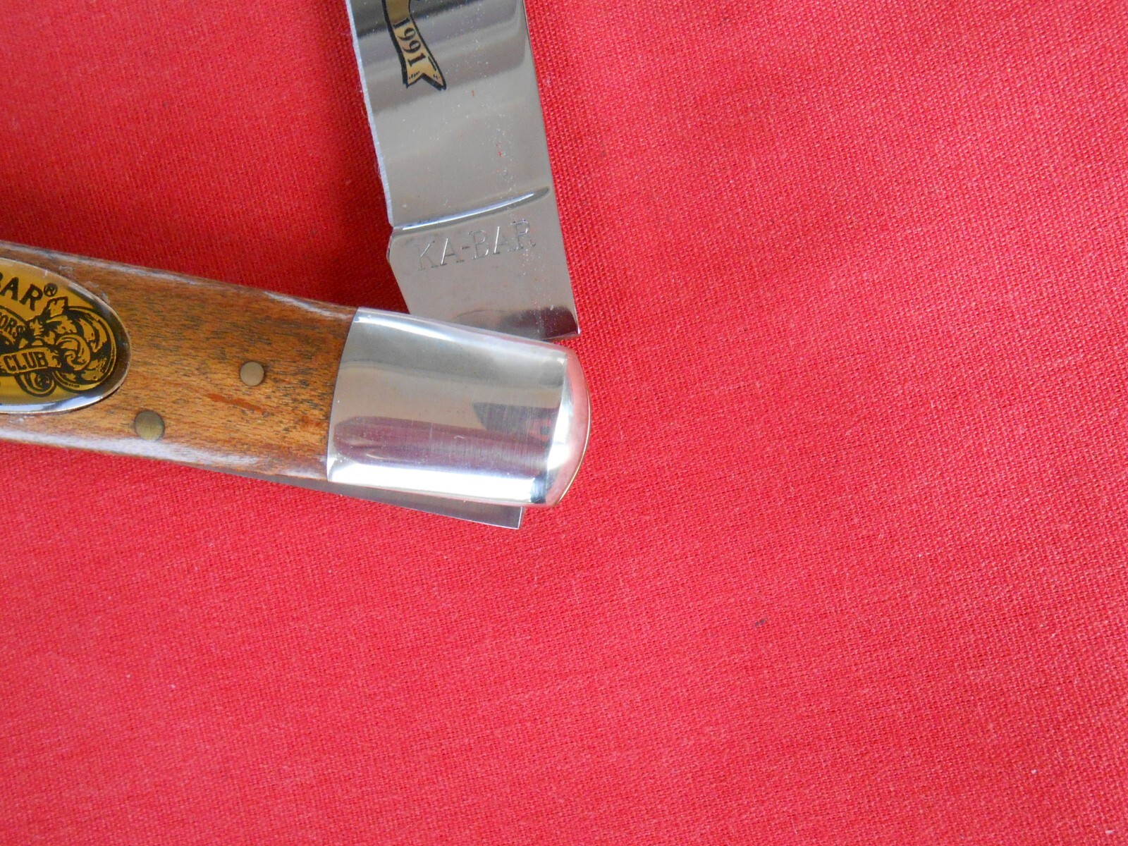 KA-BAR CK91 1 BLADE KABAR CLUB KNIFE 1991 BIRD`S EYE MAPLE HANDLES KNIFE