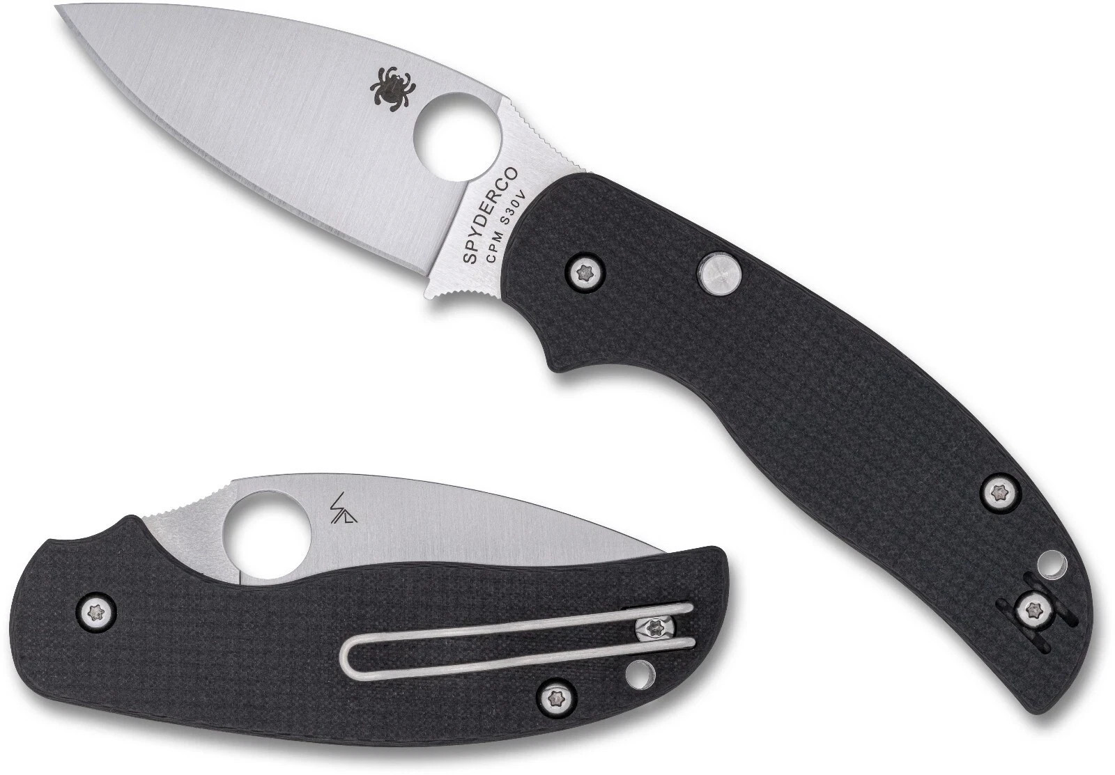 Spyderco Sage 6 – Button Lock – Carbon Fiber/Black G-10 – CPM-S30V – C123CFBCLP