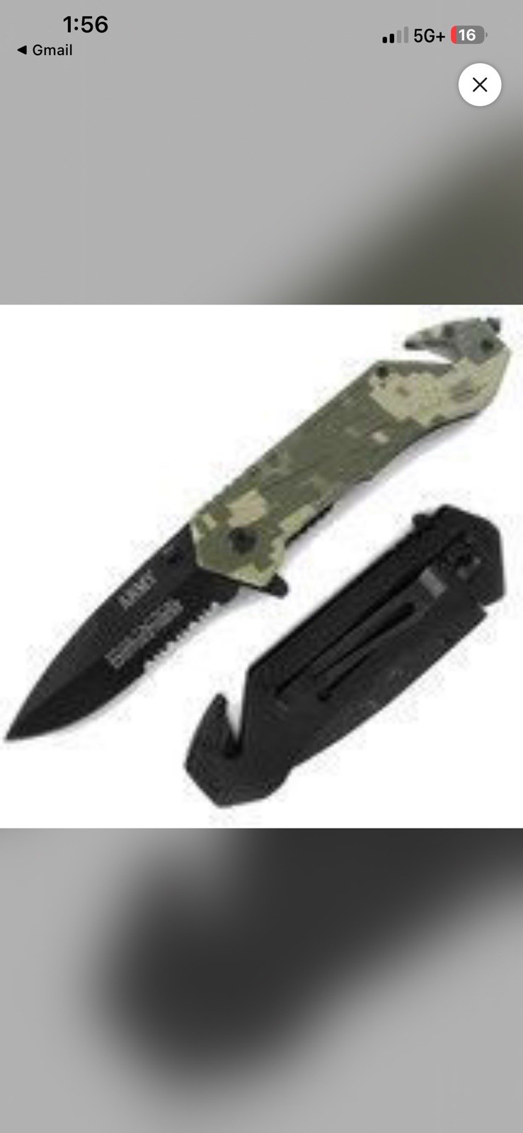 Army Rescue Folder Spring Assist Tactical Knife Belt Cutter & Glass Breaker USA