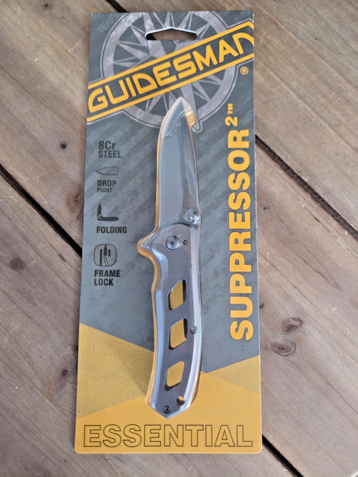 Guidesman Suppressor 2-7″ Folding Knife-Pocket Clip-8Cr Steel-420 SS Handle