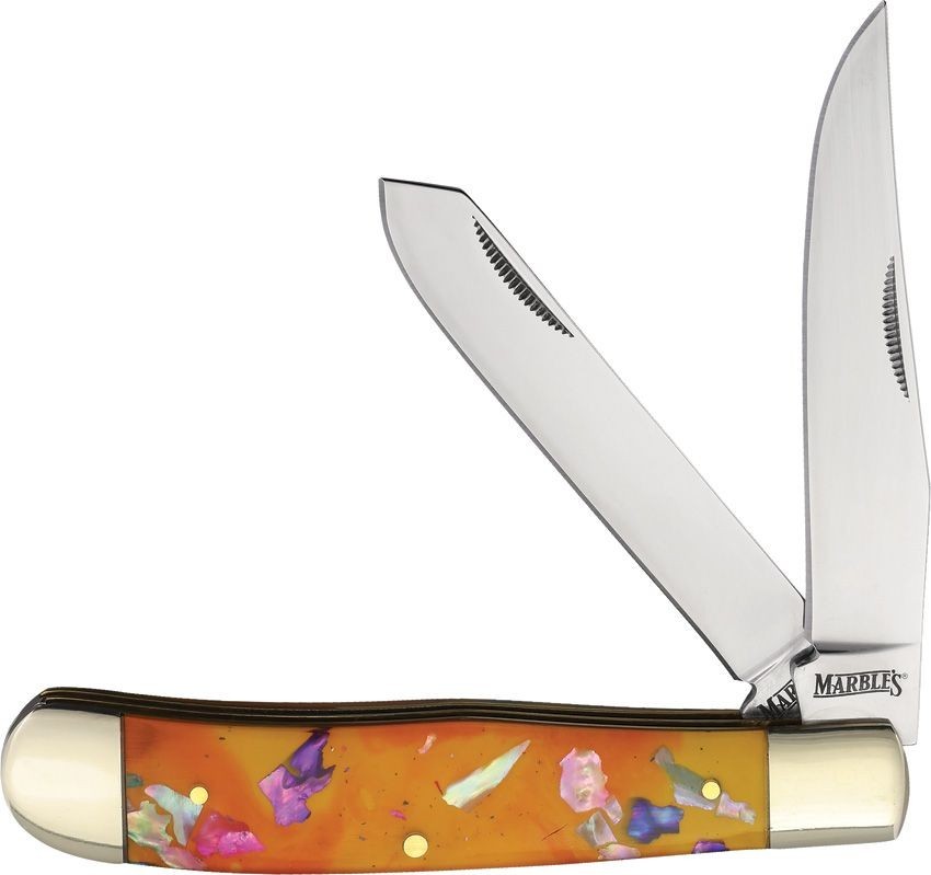 Marble’s Trapper Confetti Pocket Knife Stainless Blades Acrylic Handle 717