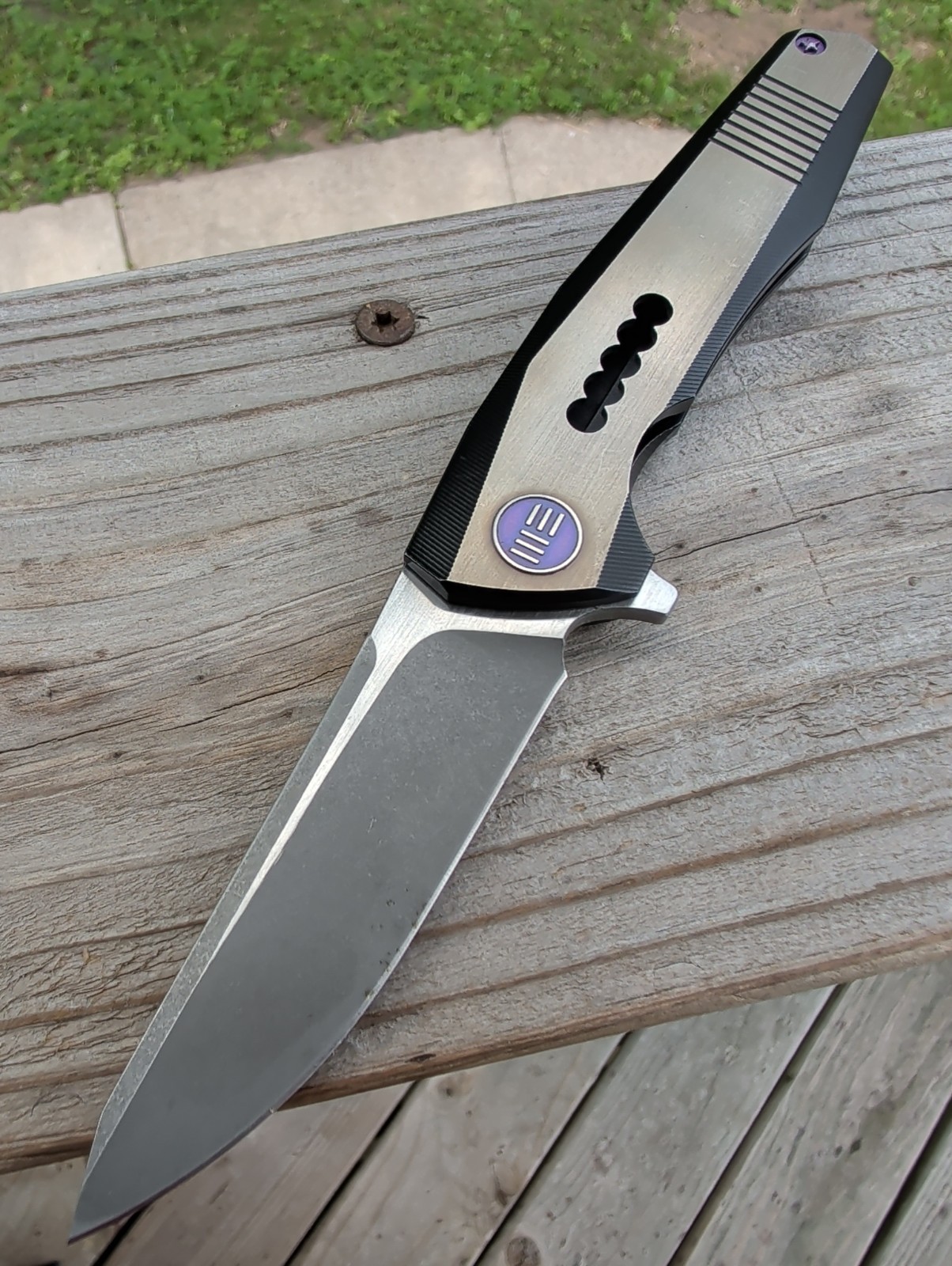 WE Knife Co 603B Frame Lock Folding Knife Bronze Titanium S35VN Steel Discontinu