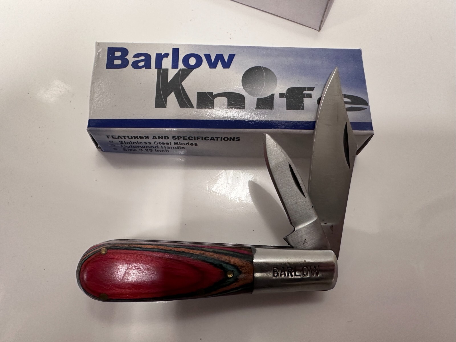 Barlow Pakistan 2 Blade Rainbow Pocket Knife New in Box 202980 pakkawood