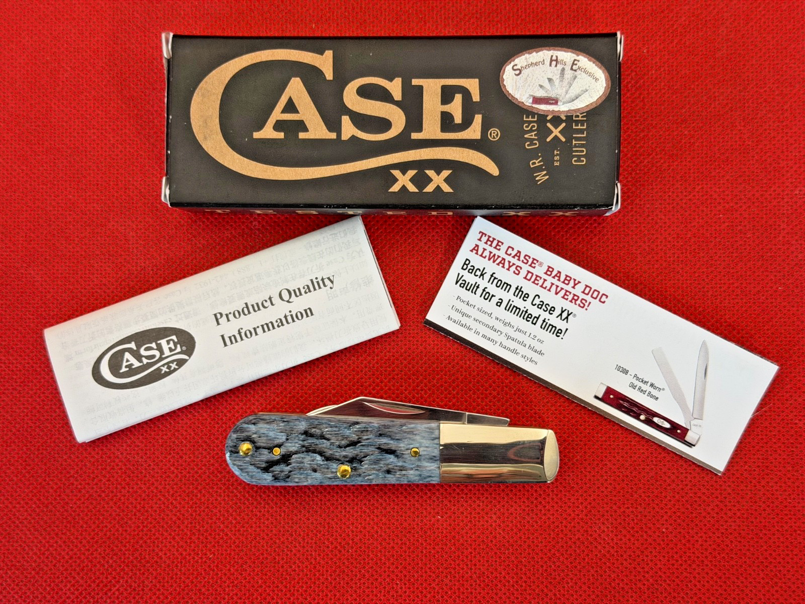 Case XX SFO Barlow Peach Seed Jig Gray Bone 62009 1/2 SS Pocket Knife NIB