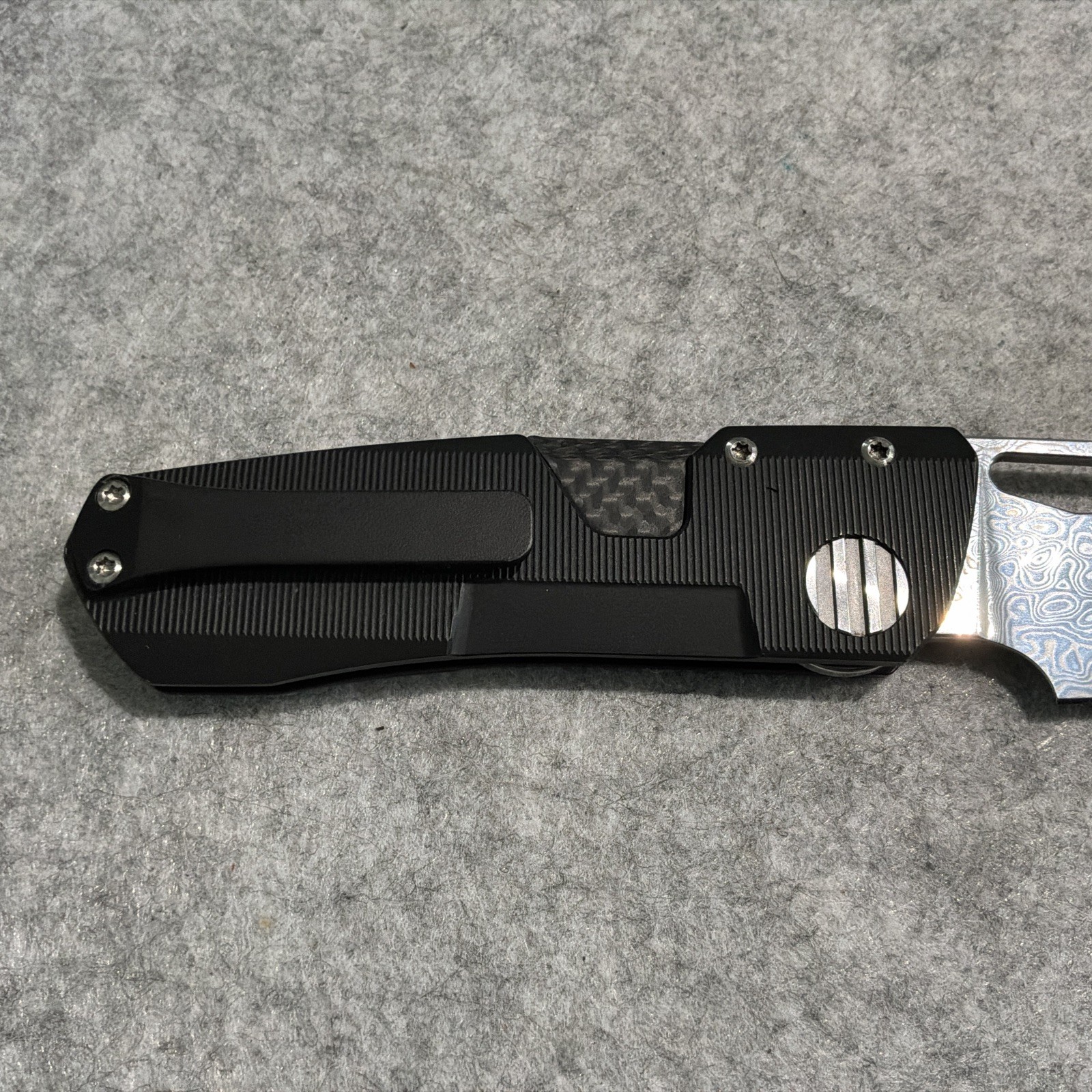 Winterblade Factor B3 Damascus TI + Carbon Fiber Folding Knife New In Box