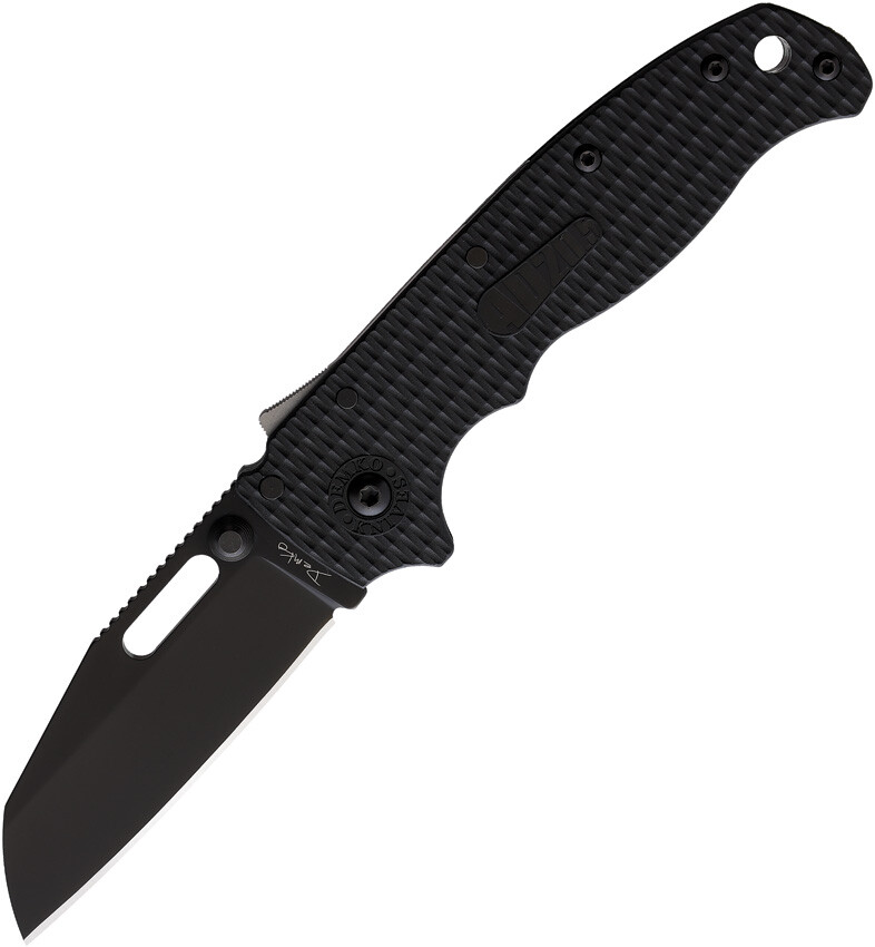 Demko Knives AD 20.5 Black Shark Lock Shark Foot Sheepsfoot Folding Knife 205f22