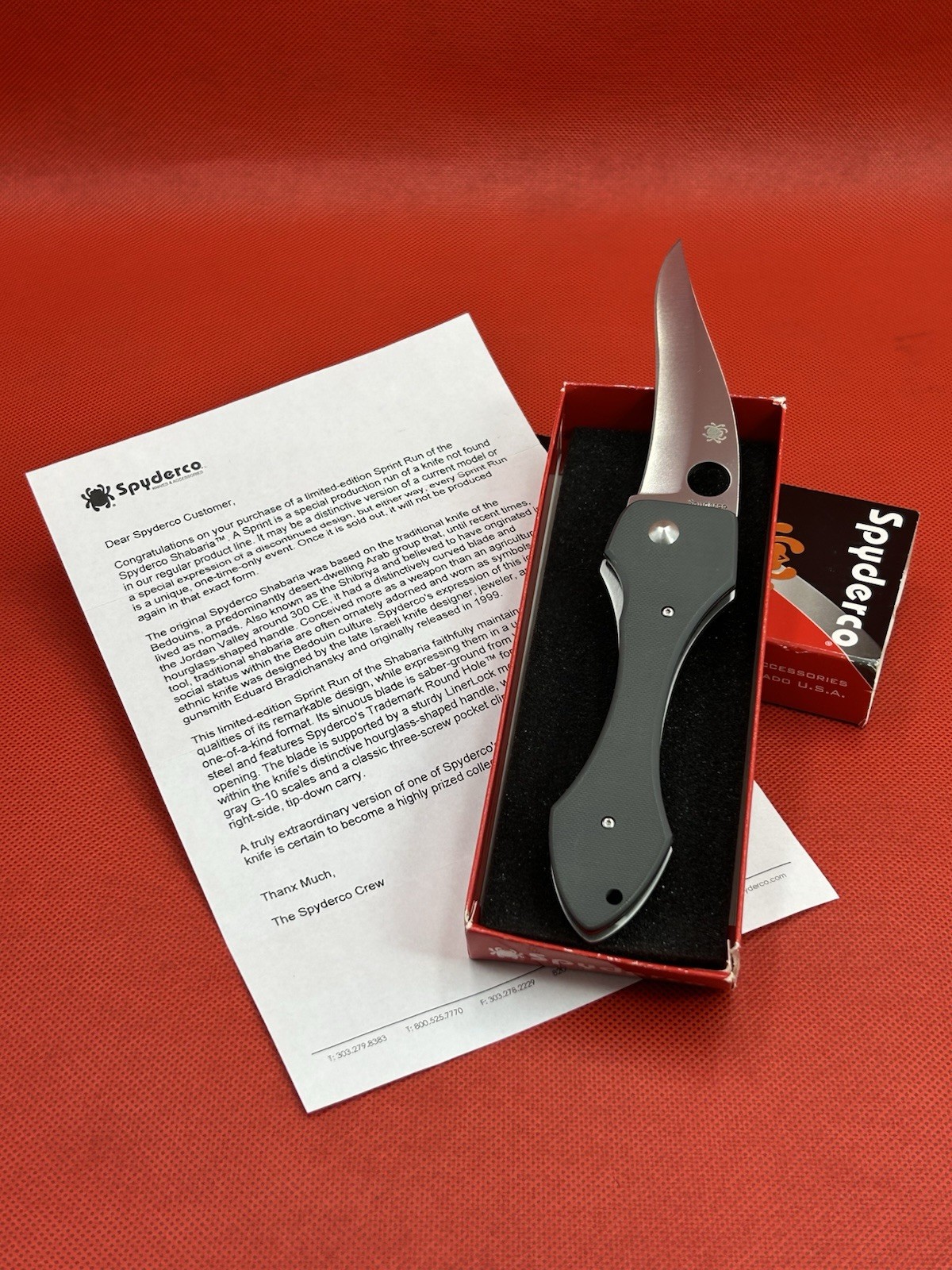 🔪Spyderco Shabaria C59GGYP Sprint Run Seki-city Japan VG-10, Gray G10 Scales
