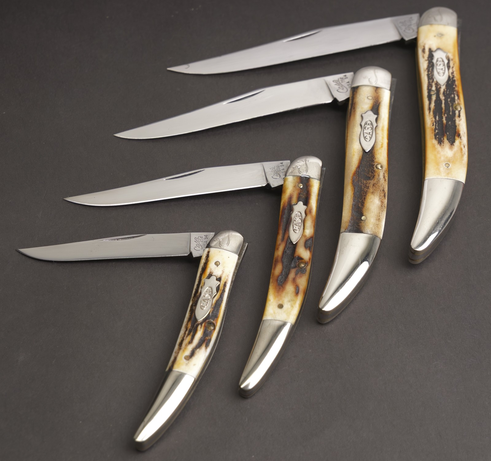 Queen Cutlery Case Classics 25¢ 50¢ 75¢ $1.00 Texas Toothpick Pocket Knife Set