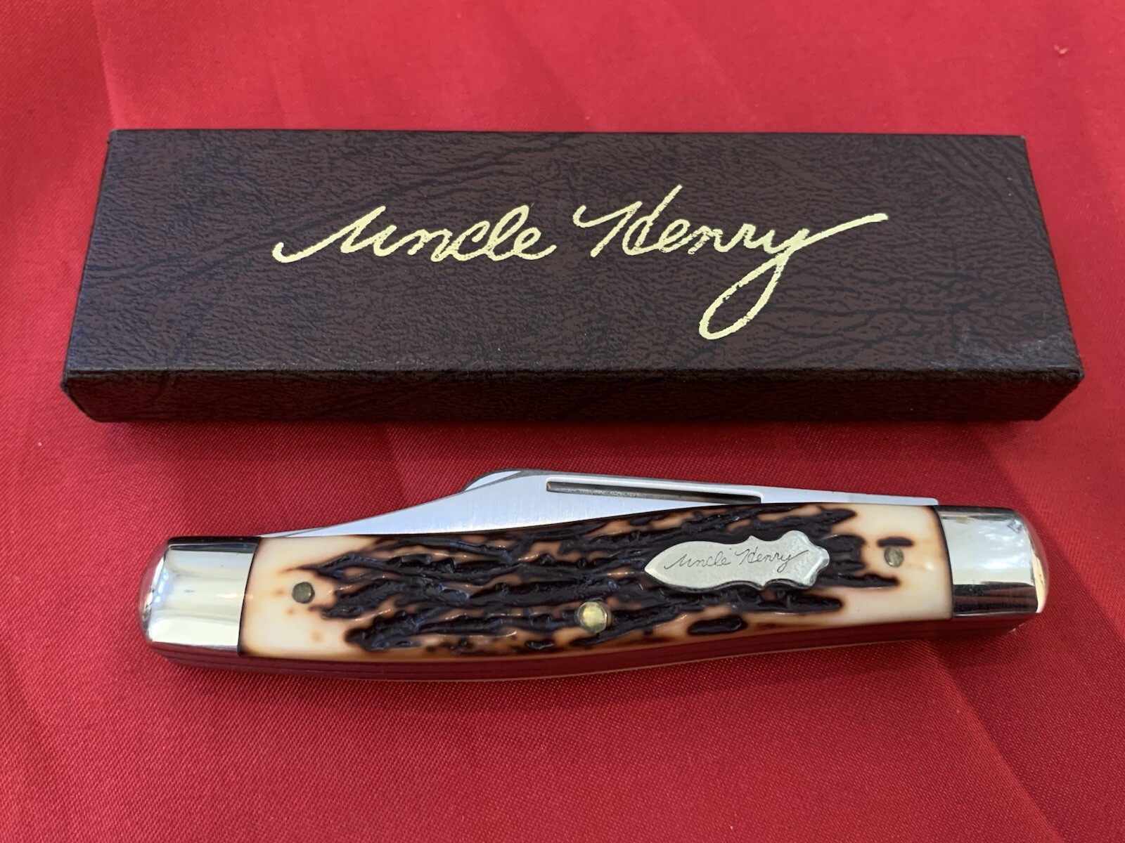 SCHRADE USA UNCLE HENRY STAGLON STOCKMAN Pocket KNIFE 885UH NICE Vintage