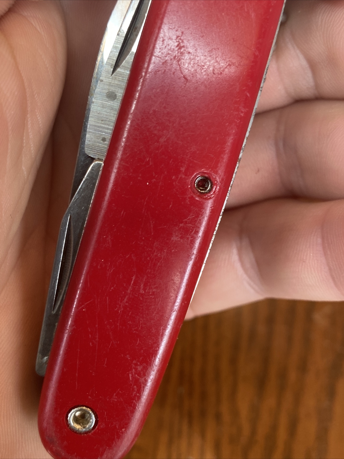 Vtg Colonial Prov USA Multi Blade Advertising Pocket Knife Honer Brand Feeds HB