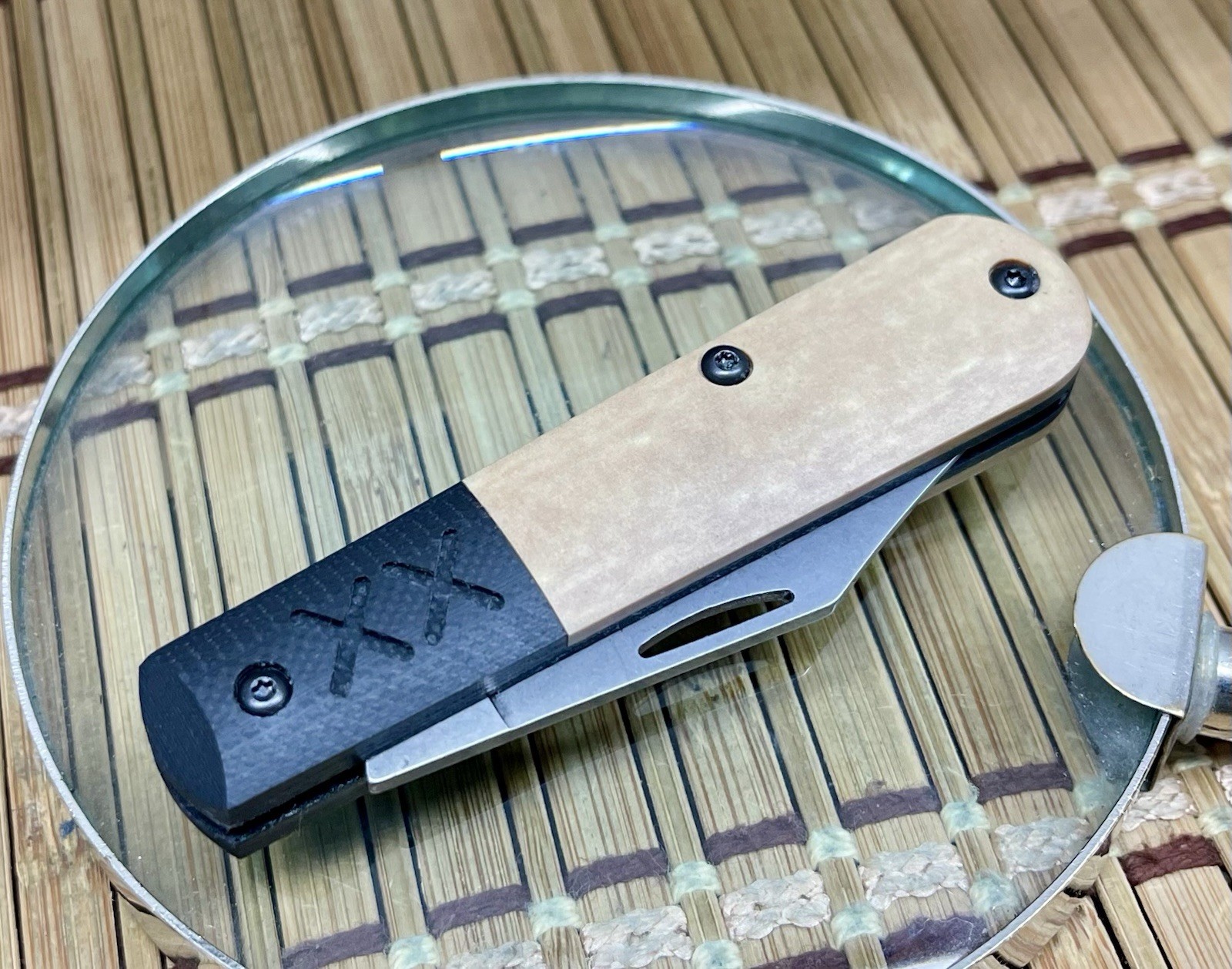 Case XX USA Tan Richlite / Black G-10 Crossroads XR S35VN 53160 Barlow Knife
