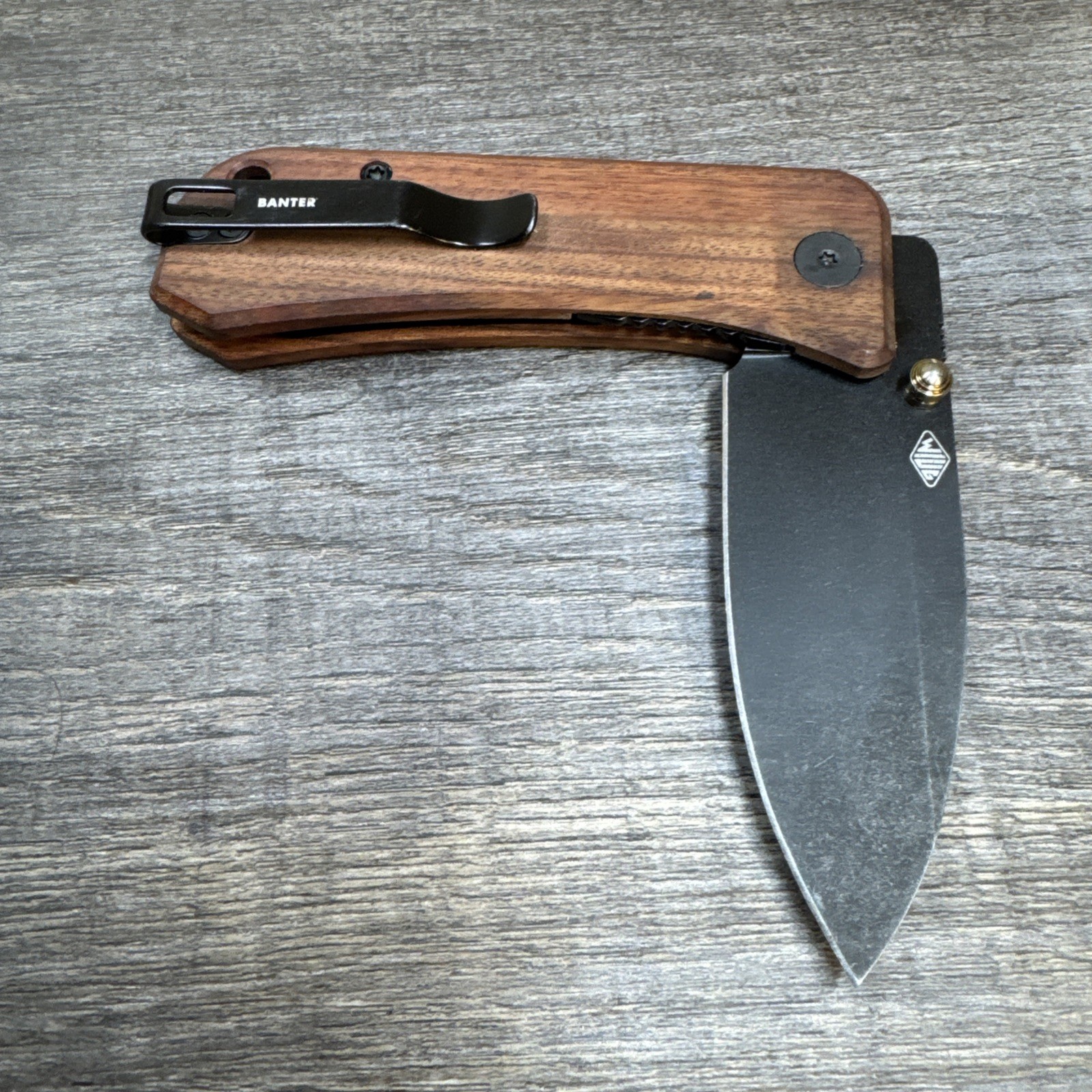 We Knife Co Ltd Banter Folding Knife 3″ Black CPM S35VN Steel Blade Wood Handle