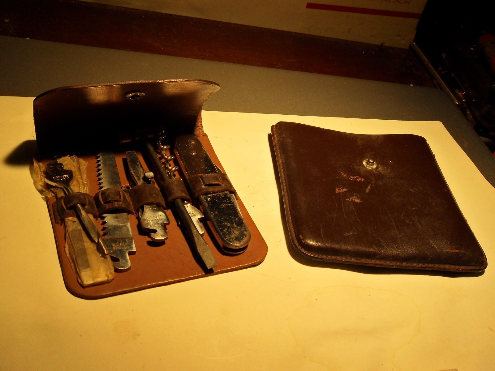VTG RARE S.SALM Solingen Germany 8 Tool Multi Folding Knife W/ Case AS PICTURED