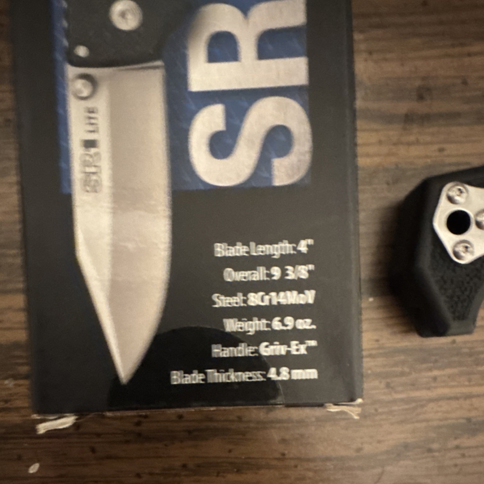 Cold Steel SR1 Lite Pocketknife Black Griv-Ex Handle 8Cr14MoV Drop Point Manual