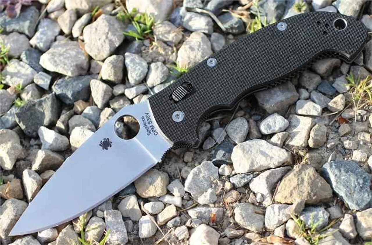 SPYDERCO MANIX 2 XL FOLDING KNIFE BALL BEARING LOCK BLACK G10 CPM-S30V SS C95GP2
