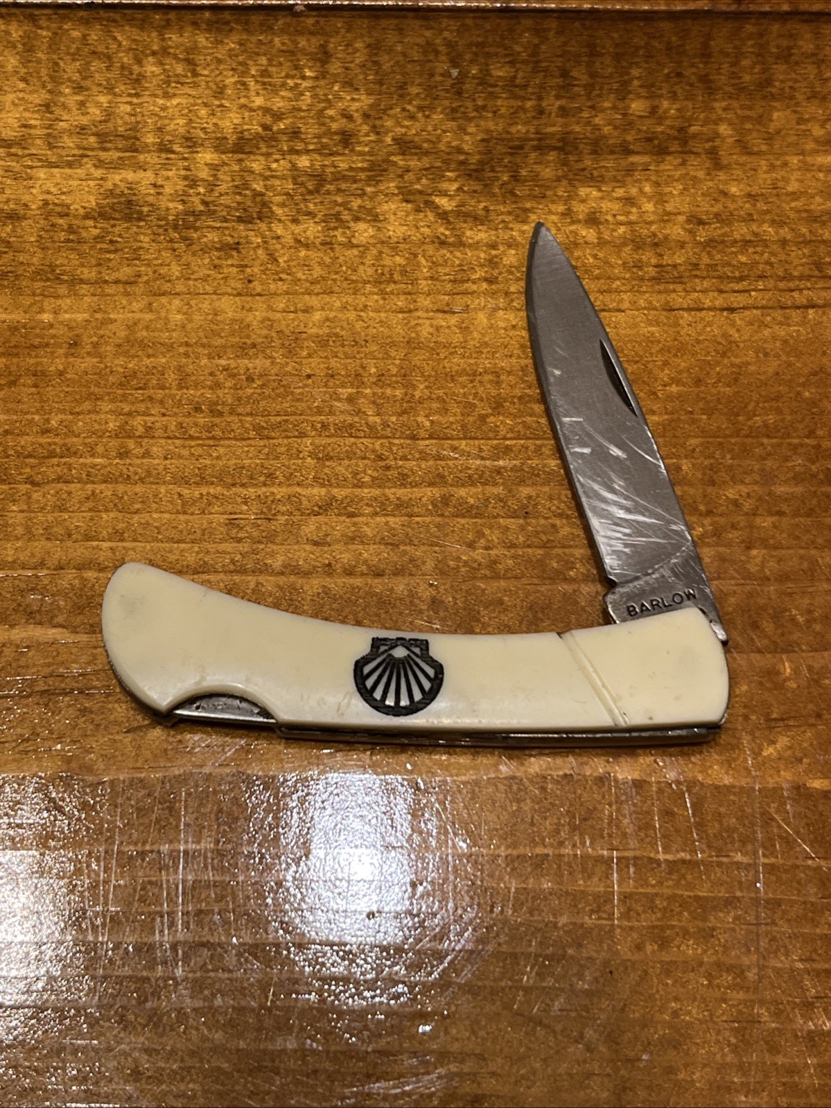 Shell Gas Station Pocket Knife Vintage Barlow