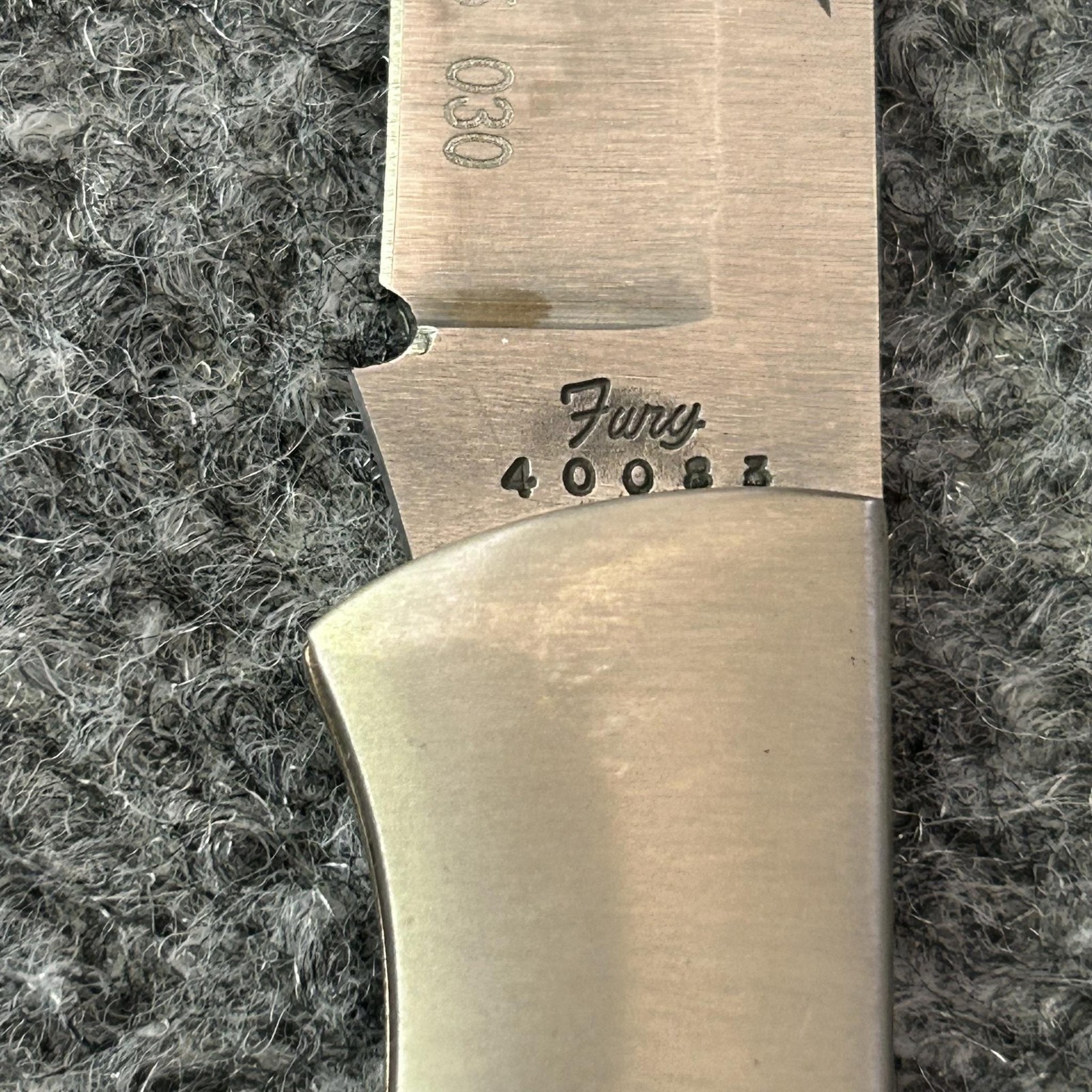 Vintage Fury Brown Pocket Knife 440 Stainless DN&E 1995 Waseca MN Japan Wood