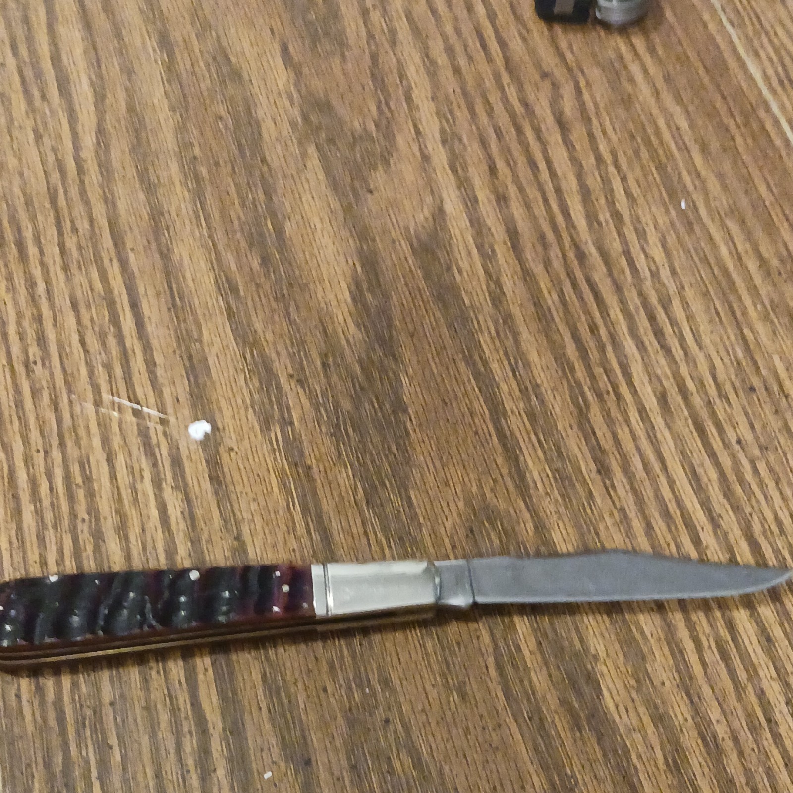 Ram’s Horn Bone 1984 Clip Point Pocketknife SS Plain Slipjoint Brown Bone