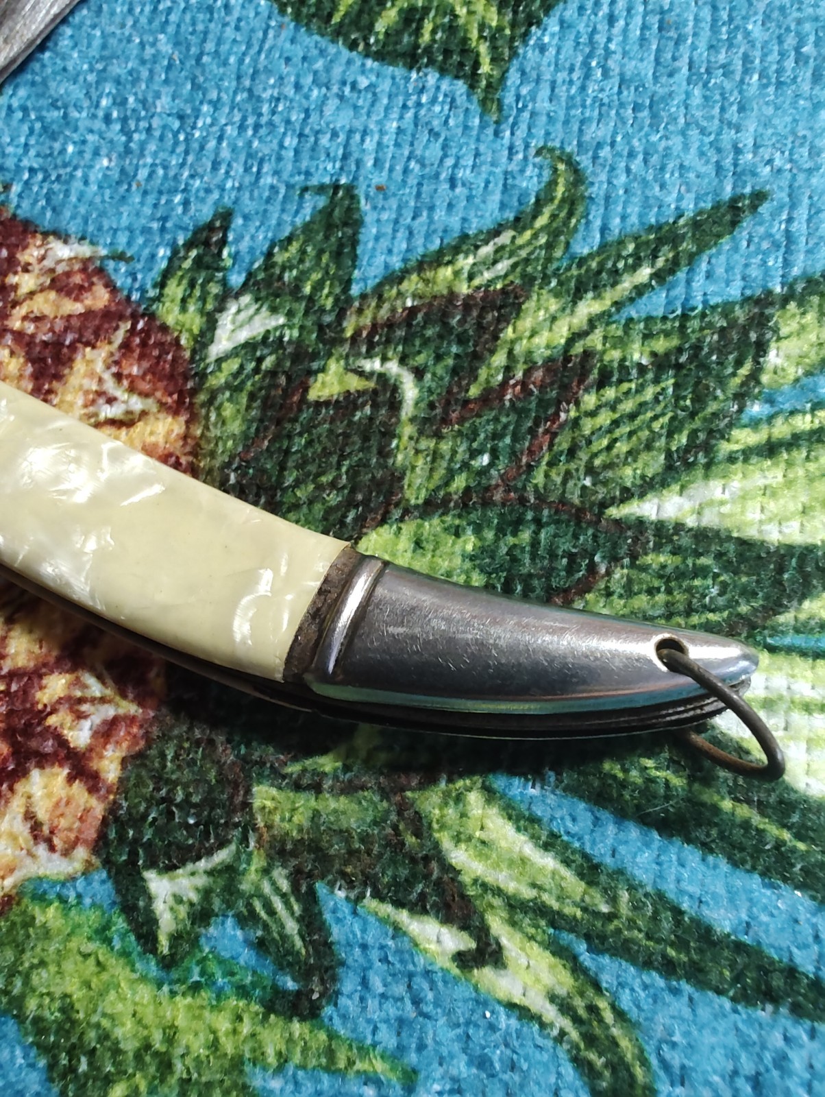 Vintage 1960s MOP Plastic over Silver Metal Skiffman Germany Folding Knife