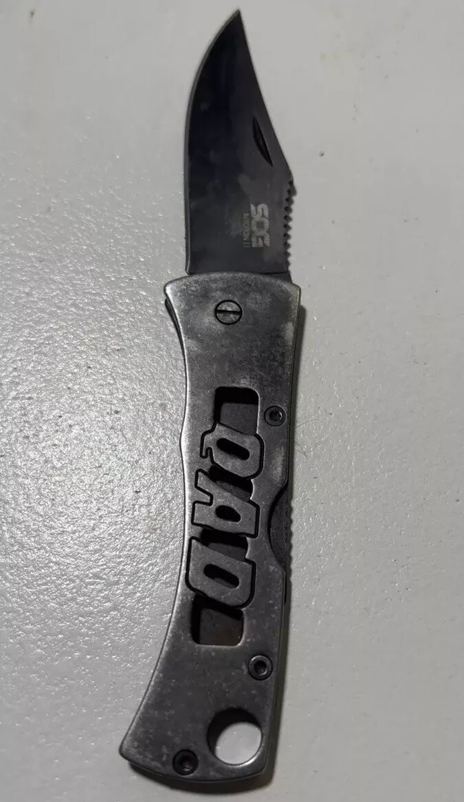 SOG Micron II QAD Quality Archery Design’s Pocket Knife Lockback Advertising