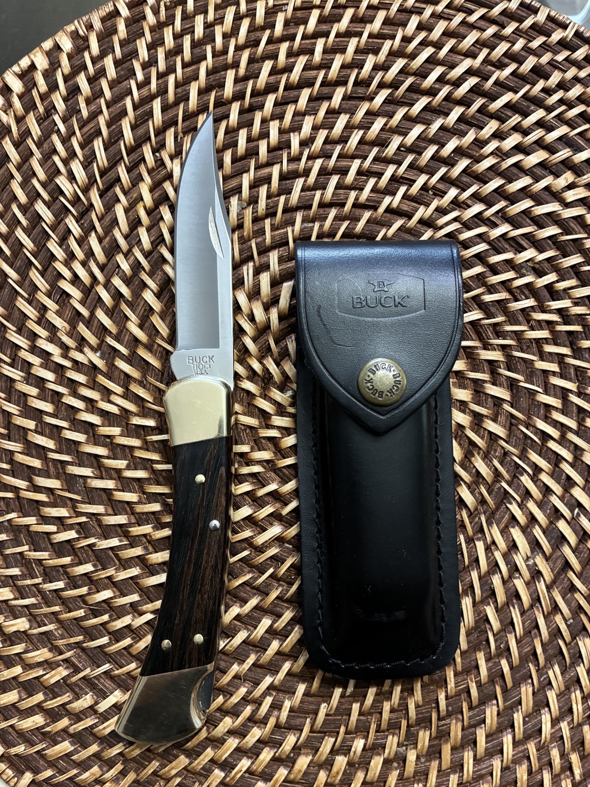 Buck 110 Knife Black Sheath 2017 Selling as used but unused. No box