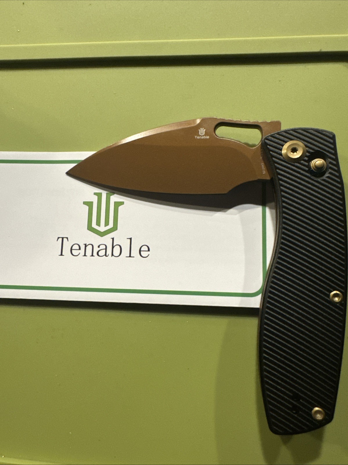 Tenable Heron Folding Knife Rose Gold Nitro V. Micro Milling